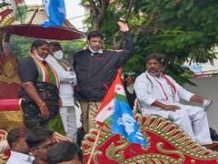 In Pics: గుర్రపు బండ్లపై అసెంబ్లీకి కాంగ్రెస్ నేతలు, గేటు ముందు నిరసన.. భారీగా ట్రాఫిక్ జామ్