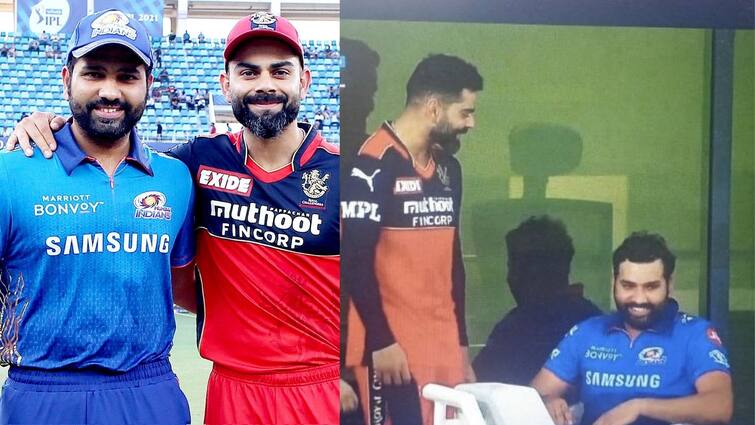 Virat Kohli-Rohit Sharma’s Bromance Wins Twitterverse During RCB vs MI in Dubai Kohli-Rohit Bromance: কোহলি-রোহিত সম্পর্ক কেমন? ছবি দেখে কৌতূহলী ভক্তরা