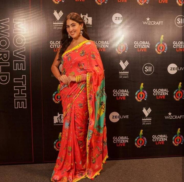 The Global Citizen concert commenced recently and Sara attended the event in a pink saree which had colourful embroidery work all over the outfit. Her attire grabbed a lot of attention and she also ended her speech saying namaste with hands joined, not forgetting the Indian roots. (Image courtesy - PR)
