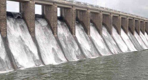 10 gates of Bhadar 1 Dam were opened રાજકોટના ભાદર-1 ડેમના 10 દરવાજા 3 ફૂટ ખોલાયા,  નીચાણવાળા ગામોને કરાયા એલર્ટ