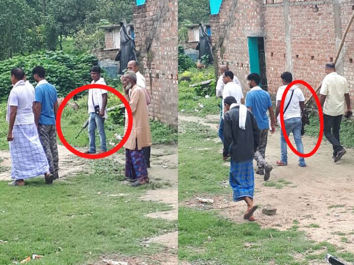 Bihar Panchayat Election: Husband of Mukhiya candidate campaigning with rifle in Saharsa photo and video viral ann Bihar Panchayat Election: सहरसा में राइफल लेकर चुनाव प्रचार कर रहा मुखिया प्रत्याशी का पति, लोगों को दिखा रहा हनक!