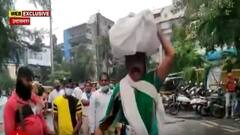 Ullhasnagar : भारतीय कामगार कर्मचारी महासंघाचे बुरगुंडा पद्धतीने आंदोलन : ABP Majha