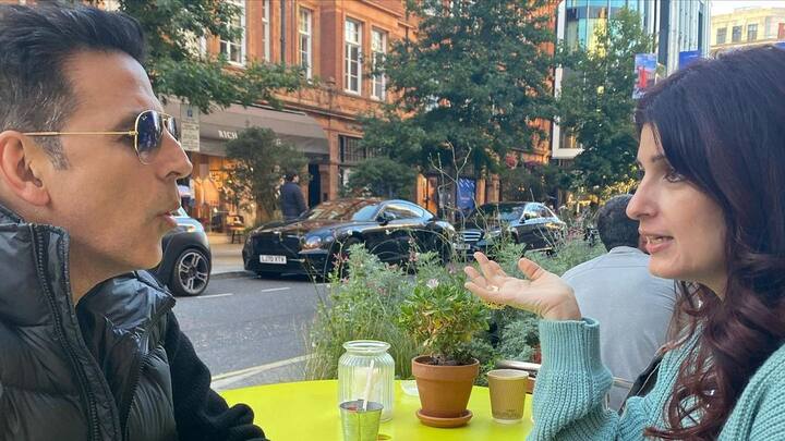 Sharing the post, Twinkle wrote, “My niece took a series of pictures while we were chatting away and I think this is pretty much a representation of most marriages.” (Image courtesy - @twinklerkhanna/Instagram)