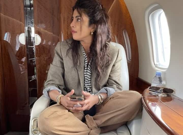 Inside Priyanka Chopra private jet life, see video Priyanka Chopra के प्राइवेट जेट की झलक देखिए, सीट में पैर ऊपर करके बैठी एक्ट्रेस तो फैन्स बोले-'इंडिया वाले'