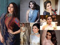 Photos: स्टाइलिश ब्लाउज और खूबसूरत गहनों के साथ सिंपल साड़ी को भी बेहद जबरदस्त बना देती हैं सामंथा, देखिए शानदार तस्वीरें