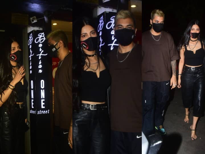 बॉलीवुड अभिनेत्री श्रुति हासन (Shruti Haasan) को देर रात उनके ब्वॉयफ्रेंड के साथ मुंबई में लंच डेट के बाद स्पॉट किया गया. इस दौरान इस शानदार कपल की कुछ प्यारी तस्वीरें हम आपके लिए लेकर आए हैं जिन्हें आप आगे की स्लाइड्स में देख सकते हैं. (Photo Credit: Manav Manglani)