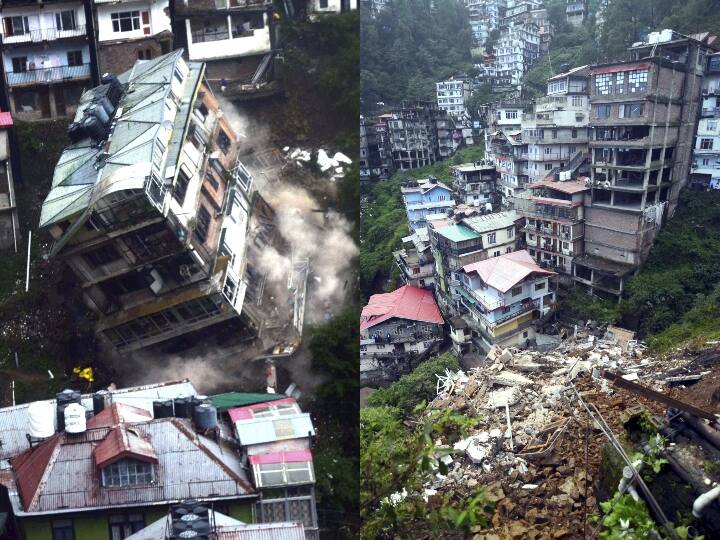 Shimla Building Collapse: ताश के पत्तों की तरह ढह गई बहुमंजिला इमारत, देखें वीडियो Shimla Building collapse Video: Multi storey building collapses due to landslide Shimla Building Collapse: ताश के पत्तों की तरह ढह गई बहुमंजिला इमारत, देखें वीडियो
