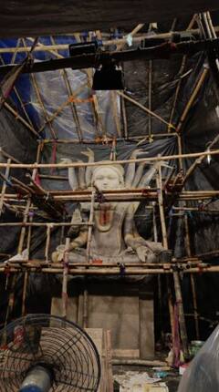 Durga Puja 2021: চলছে শেষ মুহূর্তের প্রস্ততি, উত্তর কলকাতার টালা প্রত্যয়ের থিম 'নির্বাধ'