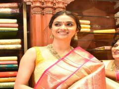 Keerthy Suresh Pics: துணிக்கடையை திறந்து வைத்த கீர்த்தி சுரேஷ்....கூடியது பெருங்கூட்டம்..!