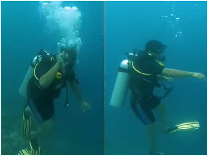 Neeraj Chopra Instagram Scuba Dive Video Neeraj Chopra Mimics Throwing Javelin Under Water While On A Scuba Dive In Maldives, Video Goes Viral Neeraj Chopra Mimics Throwing Javelin Under Water While On A Scuba Dive In Maldives, Video Goes Viral