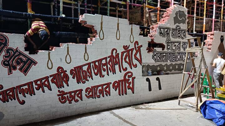 তেভাগা আন্দোলন হোক বা নীল বিদ্রোহ, দেশে বিভিন্ন সময়ে হওয়া কৃষক আন্দোলনের চিত্র ধরা পড়বে মণ্ডপে