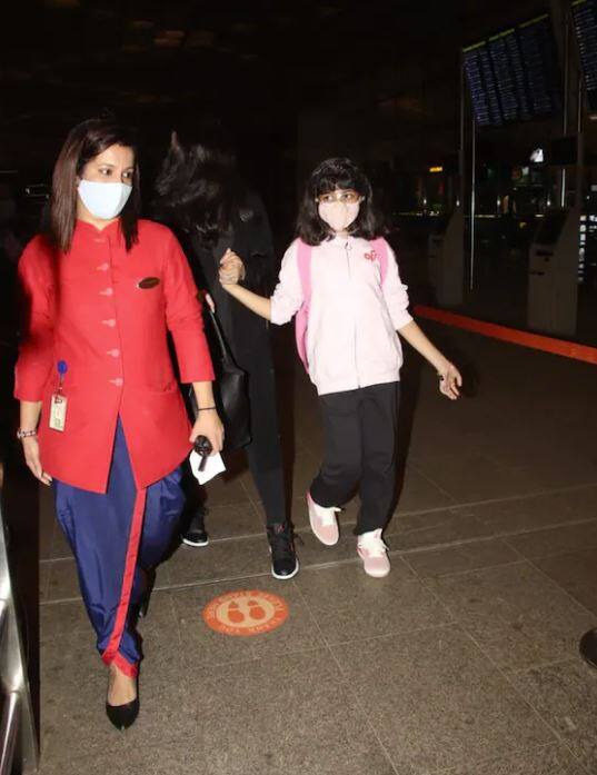 ਐਸ਼ਵਰਿਆ ਰਾਏ ਬੱਚਨ ਏਅਰਪੋਰਟ 'ਤੇ ਬਲੈਕ ਆਊਫਿਟ 'ਚ ਨਜ਼ਰ ਆਈ।