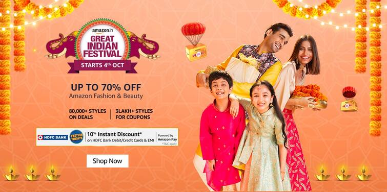 Amazon Great Indian Festival Sale On Woman, Men’s and Kids Clothing, Sale on Branded Cloths Amazon Great Indian Festival Sale: ब्रांडेड कपड़े खरीदने का सबसे अच्छा मौका, एमेजॉन की सेल में मिल रहा है 90% तक का डिस्काउंट