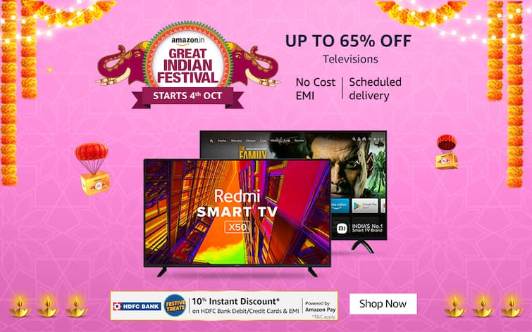 Amazon Festival Sale: If you want to buy a smart TV in sale, you need to see this list! Amazon Festival Sale: સેલમાં સ્માર્ટ TV ખરીદવા માગો છો તો આ લિસ્ટ જરૂર જુઓ !