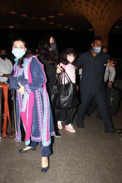 In Pics: Aaradhya के साथ पेरिस के लिए रवाना हुए Abhishek Bachchan और Aishwarya Rai, देखें एयरपोर्ट लुक की खास तस्वीरें