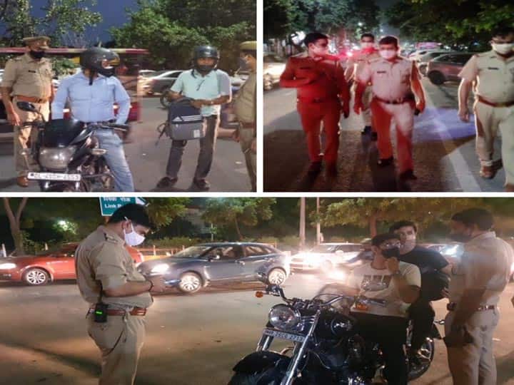 Noida Police checking campaign in city ahead of Festivals ann Alert in Noida: त्योहारों के मद्देनजर नोएडा पुलिस का चेकिंंग अभियान, पैदल मार्च कर ले रही जायजा