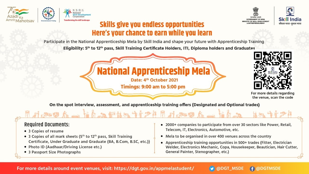 Apprenticeship Mela: రేపు తెలుగు రాష్ట్రాల్లో అప్రెంటిస్ మేళా.. 5వ తరగతి చదివిన వారు కూడా అర్హులే..