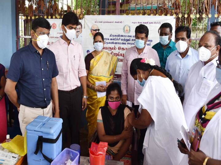 thiruvannamalai The corona vaccine was given to 57,225 people in a single day திருவண்ணாமலையில் ஒரே நாளில் 57,225 நபர்களுக்கு கொரோனா தடுப்பூசி செலுத்தப்பட்டுள்ளது