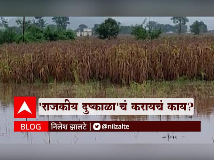 BLOG : 'राजकीय दुष्काळा'चं करायचं काय? Nilesh Zalte Blog article on Maharashtra Rain Flood and farmer loan Politics BLOG : 'राजकीय दुष्काळा'चं करायचं काय?