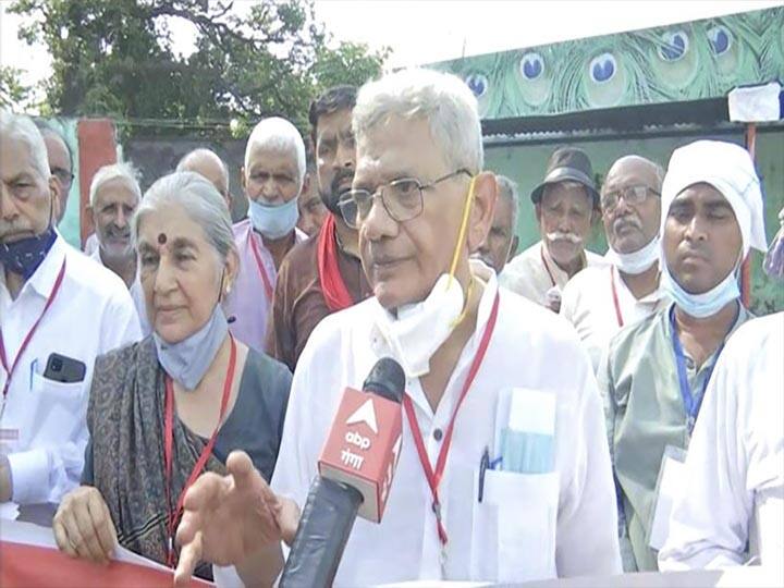 CPM Leader Sitaram Yechuri demands to terminate Union minister Ajay Mishra from cabinet ann Sitaram Yechuri in Prayagraj: लखीमपुर खीरी हिंसा पर सीताराम येचुरी का हमला, कहा- यूपी सरकार फेल