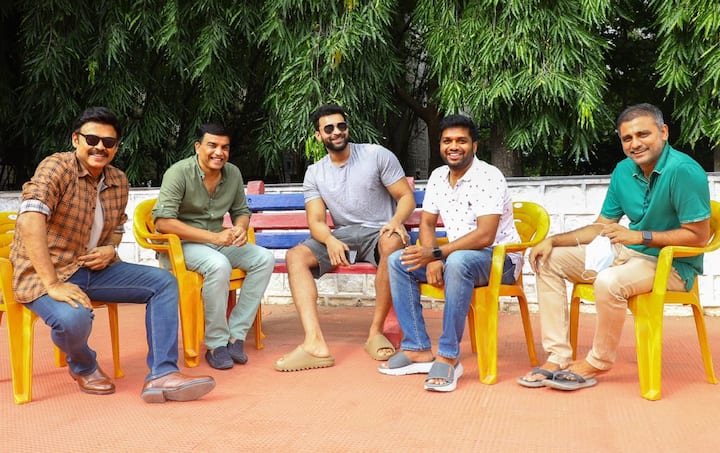 ఈ సినిమాలోని తారాగణమంతా ఈరోజు షూటింగ్‌లో పాల్గొన్నారు. దాదాపు ‘ఎఫ్ 2’లో ఉన్న తారాగణాన్నే ‘ఎఫ్ 3’లో కంటిన్యూ చేస్తున్నారు దర్శక నిర్మాతలు. అయితే రాజేంద్రప్రసాద్ మాత్రం లేరు, కొత్తగా సునీల్ యాడ్ అయ్యారు. - Image Credit: Sri Venkateswara Creations/Twitter