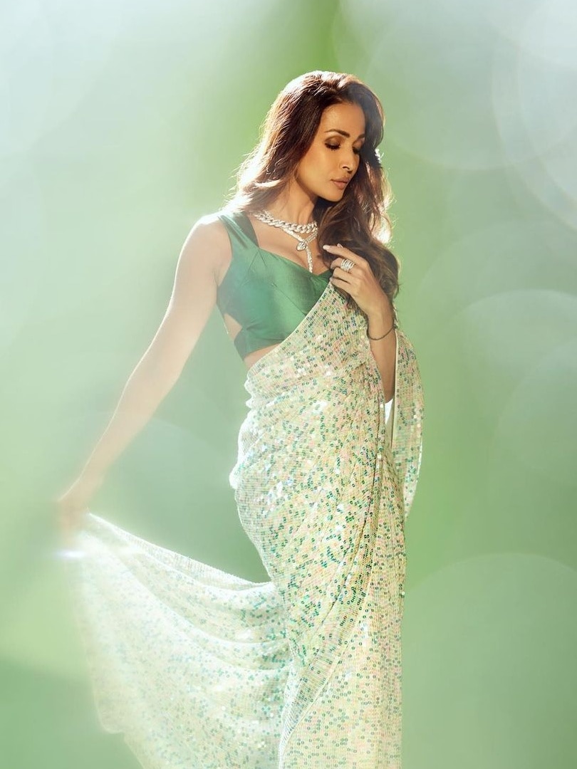 Malaika Arora Sizzles In Green Saree