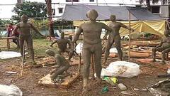 Durga Puja 2021: কেষ্টপুর প্রফুল্লকানন পশ্চিম অধিবাসীবৃন্দের পুজোয় এবার সুন্দরবনের ঘুরে দাঁড়ানোর লড়াই| Bangla News