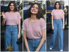 Spotted: कैजुअल लुक में स्पॉट हुईं Anushka Sharma, मास्क उतारकर फ्लॉन्ट की पिंक लिपस्टिक