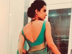 Blouse: सिंपल साड़ी को भी स्टाइलिश ब्लाउज के साथ बेहद खास बना देती हैं Kangana Ranaut, कमर और टैटू से नहीं हटती नजरें