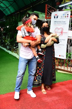 PICS: Neha Dhupia, Angad Bedi Take Their Newborn Baby Boy Home, Spotted At Hospital With Daughter Mehr