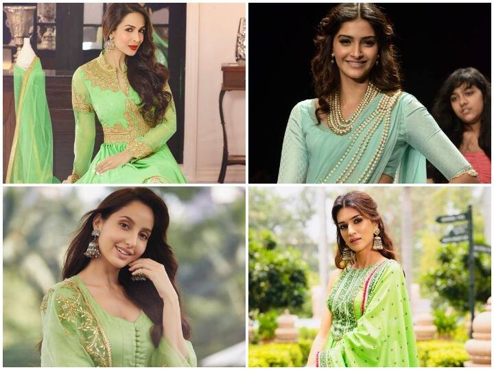 नवरात्र का दूसरा दिन मां ब्रंह्चारिणी का दिन होता है. ये मां दुर्गा का दूसरा अवतार कही जाती हैं. इस साल नवरात्र के दूसरे दिन हरे रंग के कपड़े पहनना शुभ बताया गया है. इन बॉलीवुड सेलिब्रेटीज की तरह आप भी हरे रंग की साड़ी से लेकर सूट तक कुछ भी सेलेक्ट कर सकती हैं.