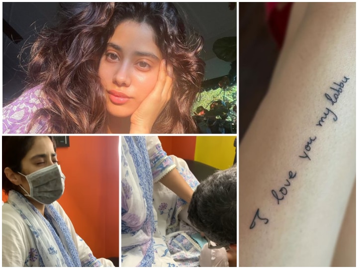 Janhvi Kapoor gets Sridevis handwritten note to her tattooed on her arm  Watch video  India Today