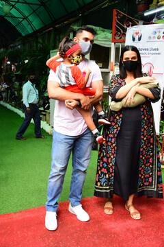 PICS: Neha Dhupia, Angad Bedi Take Their Newborn Baby Boy Home, Spotted At Hospital With Daughter Mehr