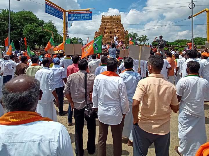 ’’கோயிலை பூட்டியது போல் சர்ச், மசூதிக்கு பூட்டுபோட தைரியம் இருக்கா ?’’ - கருப்பு முருகானந்தம் கேள்வி