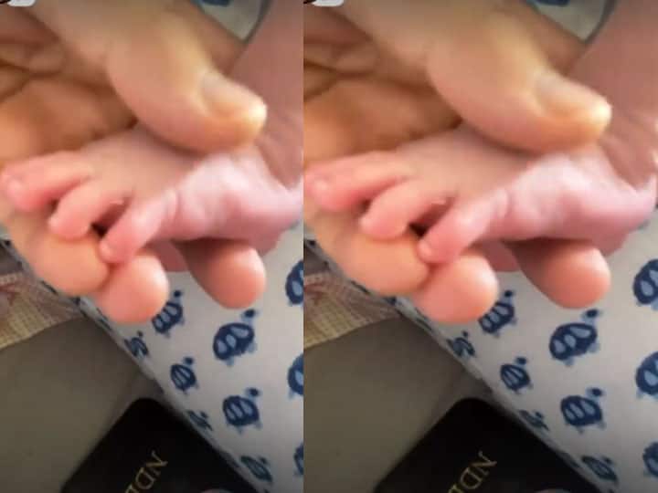 Angad Bedi share first glimpse of his son, neha dhupia showered love on her husband घर पहुंचते ही Angad Bedi ने दिखाए लाडले के ‘निक्के निक्के पैर’, Neha Dhupia ने पति पर लुटाया प्यार