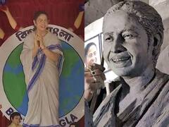 Durga Puja 2021: মমতার আদলে দুর্গামূর্তি, দশ হাতে দশ প্রকল্প, চমক শহরের এই পুজোর