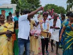 கபடி போட்டியில் தங்கம் வென்ற மாணவி: தாரை தப்பட்டை உடன் வரவேற்ற கிராம மக்கள்!