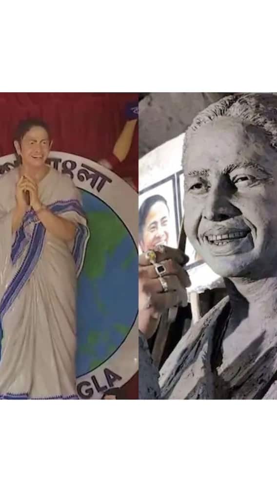 দশ হাতে দশ প্রকল্প, মমতার আদলে দুর্গামূর্তি প্যান্ডেলে
