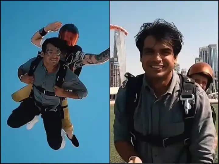 Neeraj Chopra Skydiving Video Instagram Neeraj Shares First Skydiving Experience From Dubai Video 'Darr Toh Laga, Par...': Neeraj Chopra Shares First Skydiving Experience From Dubai - Watch Video