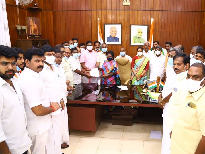 All parties have protested against the holding of Puducherry local body elections and petitioned the Deputy Governor புதுச்சேரி : தேர்தல் அறிவிப்பை ரத்து செய்யவேண்டும் - துணைநிலை ஆளுநரிரம் மனு கொடுத்த கட்சிகள்..
