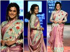 Lakme Fashion Week 2021: ਸਾੜੀ ਪਹਿਨੇ ਰੈਂਪ 'ਤੇ ਉੱਤਰੀ ਤਾਪਸੀ ਪੰਨੂ, ਡ੍ਰੈਸ ਤੇ ਹੇਅਰਸਟਾਇਲ ਦੇ ਹੋ ਰਹੇ ਖੂਬ ਚਰਚੇ