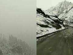 Kashmir Snowfall Photos: कश्मीर में सीजन की पहली बर्फबारी के देखें खूबसूरत नजारे, घाटी में गिरा पारा