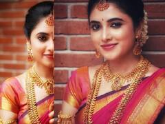 Actress priyanka mohan | புன்னகையும்.. பொன்நகையும்.. அழகாய் ப்ரியங்கா மோகன்..! அசத்தல் புகைப்படங்கள்!