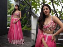Amyra Dastur Photos: गुलाबी रंग के ट्रेडिशनल आउटफिट में दिखा अमायरा दस्तूर का बेहद खूबसूरत अंदाज, देखें तस्वीरें