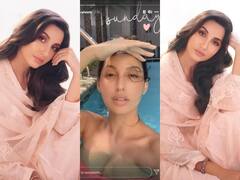 Nora Fatehi Navratri: नवरात्रि में नोरा फतेही ने फ्लॉट किया एथनिक लुक, पूल देख नहीं रोक पाई तो बिकिनी पहन की मस्ती