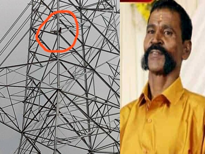 மேல்மலையனூரில் மின் கோபுரத்தில் விவசாயி தற்கொலை-இழப்பீடு தராமல் ஒப்பந்ததாரர் ஏமாற்றியதாக புகார்