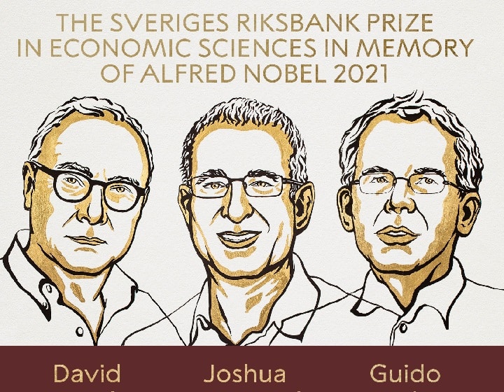 Nobel Prize 2021 in Economics awarded to David Card, Joshua D Angrist and Guido W Imbens Nobel Prize 2021 in Economics: ఆర్థిక శాస్త్రంలో ఈ సారి నోబెల్ ఆ ముగ్గురికి