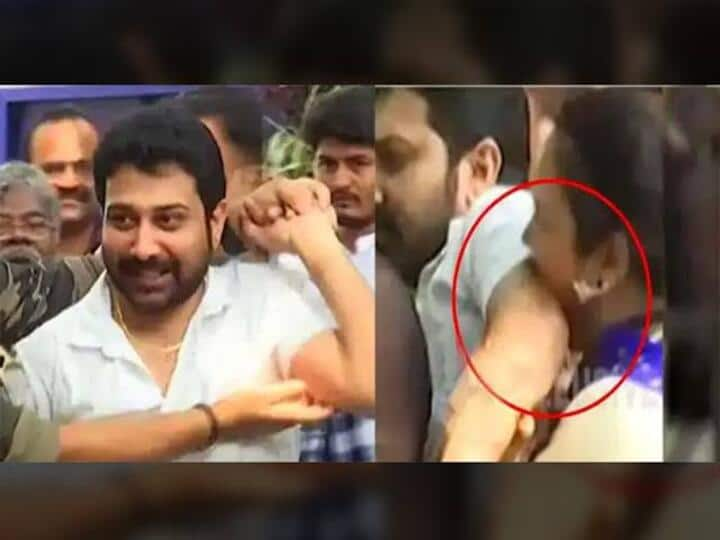 Actress bites actors hand, MAA election spot video gone viral நடிகரின் கையை கடித்த நடிகை... ‛ஆமாம் கடித்தேன்... காரணத்தை அவரிடம் கேளுங்கள்...’ ‛தில்’ பேட்டி!