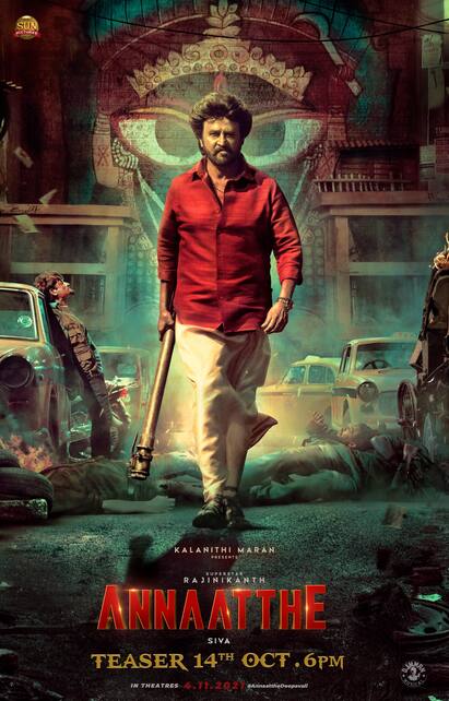 Rajinikanth Annaatthe Teaser is releasing on October 14 6 PM Annaatthe Teaser: ரிலீசாகிறது அண்ணாத்த டீசர்...! எனர்ஜி டானிக் கொடுத்த சூப்பர் அறிவிப்பு இதுதான்