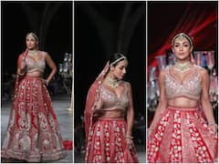 Malaika Arora Looks Like A Dream In Red Lehenga As She Walks The Ramp At Lakme Fashion Week 2021- PHOTOS
